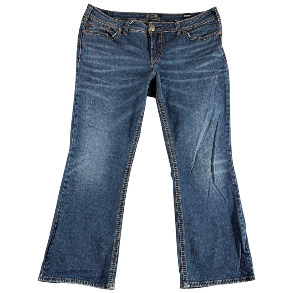 Silver Jeans Aiko Bootcut Women 31 Blue Midrise‎ Super Stretch Faded Premium Y2K
